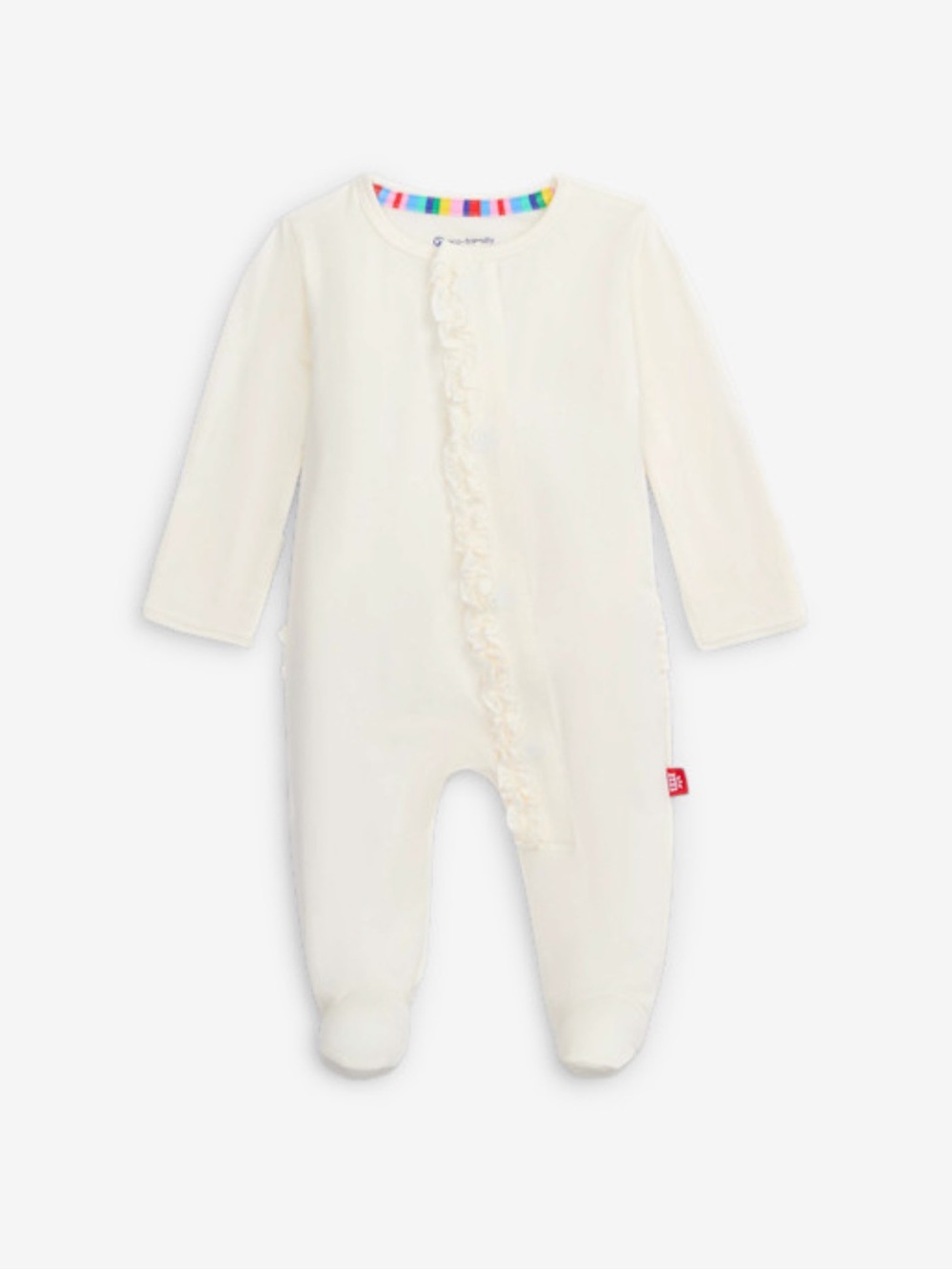 Magnetic Me Cream Ruffle Onesie